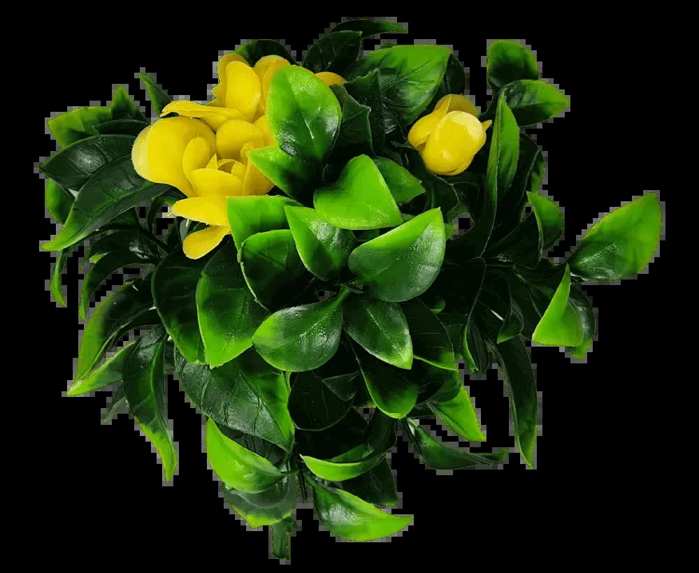 Flowering Yellow Rose Stem UV Resistant 30cm