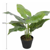 Artificial Potted Taro Plant / Elephant Ear 55cm - Front View