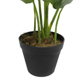 Artificial Potted Taro Plant / Elephant Ear 55cm - Top-Down View