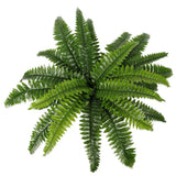 Artificial Potted Natural Green Boston Fern (50cm high 70cm wide) - Top-Down View