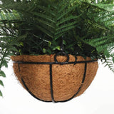 Artificial Potted Fern Hanging Basket (Fresh Green) UV Resistant 55cm - Side View