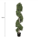 Artificial Topiary Spiral Tree 150cm UV Resistant - Front View
