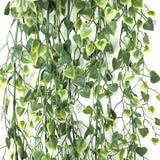 Artificial Hanging Plant (Heart Leaf) UV Resistant 90cm - Top-Down View