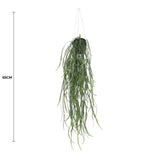 Artificial Hanging Potted Plant (Willow Leaf) 66cm UV Resistant - Front View