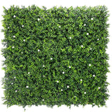 Luxury Flowering Artificial Buxus Hedge Panel UV Resistant Sample