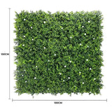 Luxury Flowering Artificial Buxus Hedge Panel UV Resistant Sample - Front View