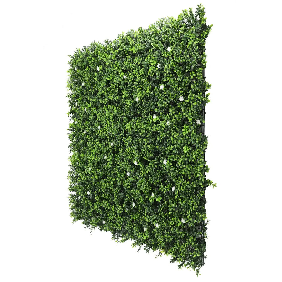Luxury Flowering Artificial Buxus Hedge Panel UV Resistant Sample