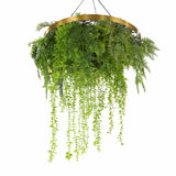 Imitation Gold Artificial Hanging Green Wall Disc 80cm (Limited Edition) UV Resistant Foliage - Top-Down View