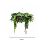 Gold Artificial Hanging Green Wall Disc 80cm UV Resistant Foliage