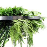 Silver Artificial Hanging Green Wall Disc 80cm UV Resistant Foliage - Side View