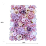 Artificial Flower Wall Backdrop Panel 40cm x 60cm Mixed Pink & White Flowers - Front View