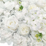 Artificial Flower Wall Backdrop Panel 40cm x 60cm Mixed Whites - Side View