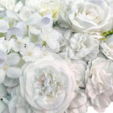 Artificial Flower Wall Backdrop Panel 40cm x 60cm Mixed Whites - Top-Down View