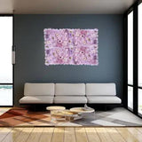 Artificial Flower Wall Backdrop Panel 40cm x 60cm Faux Pink Flowers - Front View