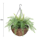 Large Artificial Hanging Basket (Fern Hanging Basket) UV Resistant - Front View
