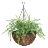 Large Artificial Hanging Basket (Fern Hanging Basket) UV Resistant - Side View