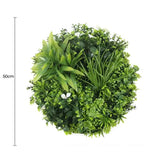 Three Flowering White Green Wall Disc UV Resistant 50cm Bundle - Front View