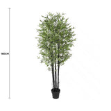 Premium Potted Artificial Black Bamboo Tree UV Resistant 180cm - Front View