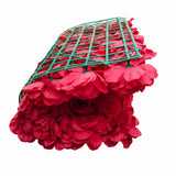 Artificial Flower Wall Backdrop Panel 40cm x 60cm Romantic Red - Top-Down View