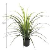 Potted Artificial Long Grass (Yucca Grass) 75cm UV Resistant - Front View
