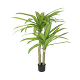 Artificial Multi Head Dracaena Tree with Mixed Green Leaves (Real Touch) 130cm - Side View