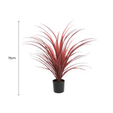 Burgundy Potted Artificial Long Grass (Yucca Grass) 75cm UV Resistant