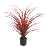 Burgundy Potted Artificial Long Grass (Yucca Grass) 75cm UV Resistant - Front View