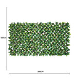 Premium Laurel Leaf Artificial Hedge Extendable Trellis / Screen 2 Meter By 1 Meter UV Resistant (PVC) - Front View