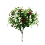 Artificial Flowering Holly Plant Stem UV Resistant 26cm