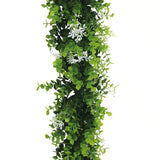 Artificial Extendable Hanging Flowering White Eucalyptus Vine UV Resistant 55cm - Top-Down View