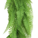 Artificial Extendable Hanging Bright Green Hanging Fern Bush Vine UV Resistant 55cm - Top-Down View
