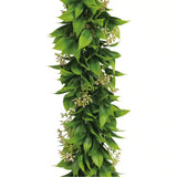 Artificial Extendable Hanging Flowering Star Jasmine Garland UV Resistant 55cm - Top-Down View