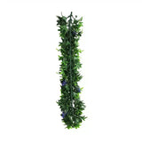 Artificial Extendable Hanging Bright Green Ivy Bush with Purple Flowers 55cm UV Resistant - Side View