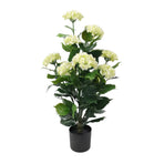 Premium Artificial Flowering White Hydrangea Tree 90cm UV Resistant