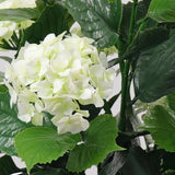 Premium Artificial Flowering White Hydrangea Tree 90cm UV Resistant - Front View