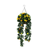 Artificial Hanging Basket Orange and Yellow Bouganvillea 30cm x 80cm Long UV Resistant - Top-Down View