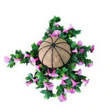 Artificial Petunia Hanging Basket UV Resistant 28cm - Side View
