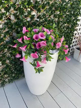 Artificial Petunia Hanging Basket UV Resistant 28cm - 45-Degree Angle