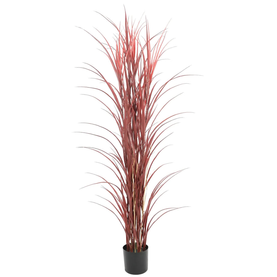 Premium Potted Burgundy Artificial Long Grass (Yucca Grass / Reed Grass) 180cm UV Resistant