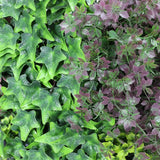 Lush Botanical Mosaic Artificial Vertical Garden / Green Wall Panel 1m x 1m UV Resistant - Front View