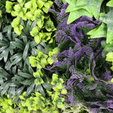 Lush Botanical Mosaic Artificial Vertical Garden / Green Wall Panel 1m x 1m UV Resistant - Side View