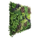 Lush Botanical Mosaic Artificial Vertical Garden / Green Wall Panel 1m x 1m UV Resistant - Top-Down View