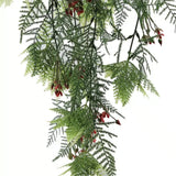 Artificial Hanging Christmas Myrtle and Flowering Holly UV Resistant 78cm - Side View
