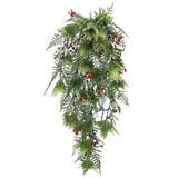 Artificial Hanging Christmas Myrtle and Flowering Holly UV Resistant 78cm - 45-Degree Angle