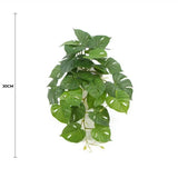 Decorative Artificial Monstera Adansonii Plant in Ceramic Bowl 30cm - Front View