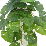 Decorative Artificial Monstera Adansonii Plant in Ceramic Bowl 30cm - Top-Down View