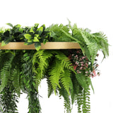 Gold Framed Roof Hanging Disc with Draping Life-Like Plants UV Resistant 60cm - Side View