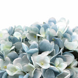 Premium Faux Hydrangea with Glass Vase (Artificial Flowering Blue Hydrangea) 23cm - Top-Down View