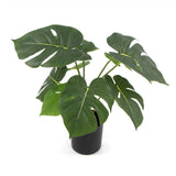 Potted Artificial Monstera Split Philodendron Plant with Real Touch Leaves 35cm - Side View