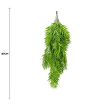 Hanging Fresh Green Bamboo Leaf Fern UV Resistant 80cm - Front View